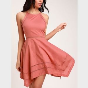 Lulu's Rusty Rose Skater Dress